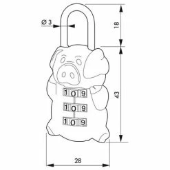 THIRARD - Cadenas à Combinaison Fantasy Cochon, 3 Chiffres, Intérieur, Anse Acier -THIRARD Soldes 30441734 2