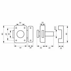 THIRARD - Verrou à Bouton Trident Pour Porte Intérieure, Cylindre 45mm, Acier, 3 Clés, époxy Bronze -THIRARD Soldes 30441746 2