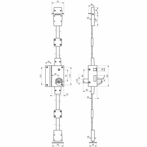 THIRARD - Serrure En Applique Targa à Fouillot Pour Porte D'entrée, Gauche, 3 Pts, Transit2 Ø23mm, Axe 45mm, Or, 4 Clés 4 THIRARD - Serrure En Applique Targa à Fouillot Pour Porte D'entrée, Gauche, 3 Pts, Transit2 Ø23mm, Axe 45mm, Or, 4 Clés – Image 2