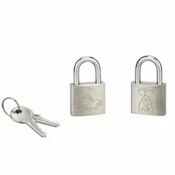 THIRARD - Lot De 2 Cadenas à Clé Love, Laiton, Intérieur, Anse Acier, 30mm, Colombe/couple, 2 Clés/cadenas