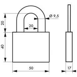 THIRARD - Cadenas à Clé Fédéral Lock 530, Laiton, Chantier, Anse Acier, 50mm, 2 Clés -THIRARD Soldes 30442347 2