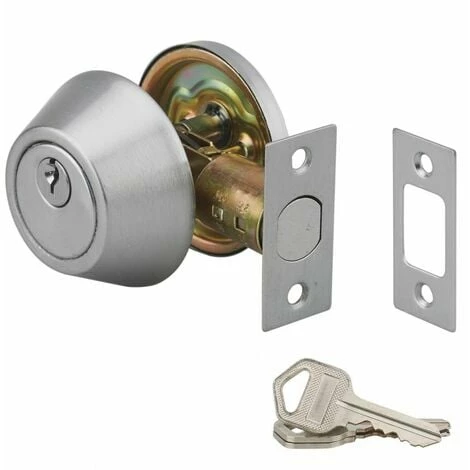 THIRARD - Serrure Horizontale Tubulaire En Applique à Bouton Pour Porte D'entrée, Axe Réglable, Chromé, 3 Clés 3 THIRARD - Serrure Horizontale Tubulaire En Applique à Bouton Pour Porte D'entrée, Axe Réglable, Chromé, 3 Clés