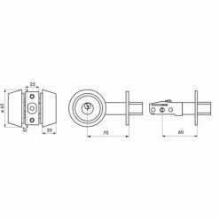 THIRARD - Serrure Horizontale Tubulaire En Applique Double Entrée Pour Porte D'entrée, Axe Réglable, Doré, 3 Clés -THIRARD Soldes 30442430 2