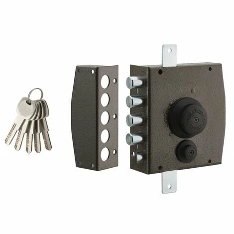 THIRARD - Serrure En Applique à Bouton Pour Porte D'entrée, 154x140mm, 3 Pts, Gauche, 5 Clés 3 THIRARD - Serrure En Applique à Bouton Pour Porte D'entrée, 154x140mm, 3 Pts, Gauche, 5 Clés
