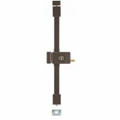 THIRARD - Serrure En Applique Horga à Tirage Pour Porte D'entrée, Gauche, 3 Pts, Transit2 30x65mm, Axe 70mm, Marron, 4 Clés