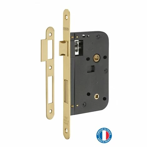 THIRARD - Serrure Encastrable à Condamnation Pour Salle De Bain Et Toilette, Axe 60mm, Bouts Ronds, Laiton Poli Verni 3 THIRARD - Serrure Encastrable à Condamnation Pour Salle De Bain Et Toilette, Axe 60mm, Bouts Ronds, Laiton Poli Verni