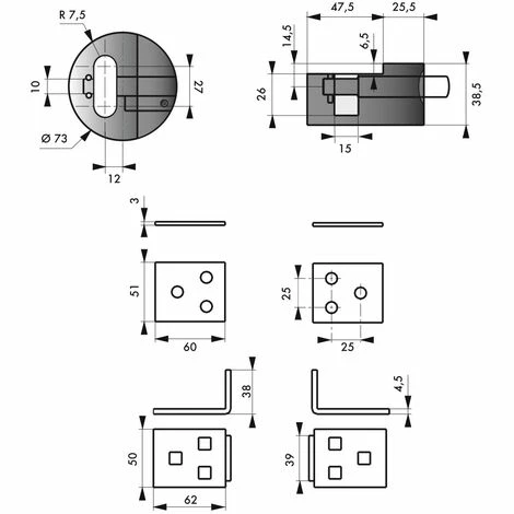 THIRARD - Porte-cadenas Et Cadenas, Acier, Protection Renforcée Pour Fermeture, Cadenas Ø73mm, Zingué, 2 Clés 4 THIRARD - Porte-cadenas Et Cadenas, Acier, Protection Renforcée Pour Fermeture, Cadenas Ø73mm, Zingué, 2 Clés – Image 2