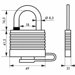 THIRARD - Cadenas à Clé BUMPER 45 Mm Bleu -THIRARD Soldes 31653334 3