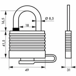 THIRARD - Cadenas à Clé BUMPER 45 Mm Jaune -THIRARD Soldes 31653336 3