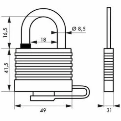 THIRARD - Cadenas à Clé BUMPER 45 Mm Noir -THIRARD Soldes 31653337 3