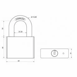 THIRARD - Cadenas à Clé RINOX 60mm Anse Inox 4 Clés -THIRARD Soldes 31653371 3