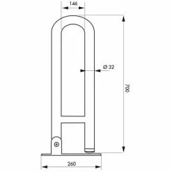 THIRARD - Barre De Maintien Rabattable Ø32mm L.700mm - Inox Poli -THIRARD Soldes 31653759 3