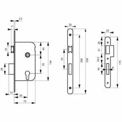 THIRARD - Serrure Encastrable Pour Porte D'entrée Axe à 50 Mm, Coffre épaisseur 10 Mm à Cylindre V/br -THIRARD Soldes 31654446 2