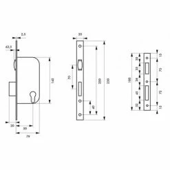 THIRARD - Serrure Encastrable Pour Porte D'entrée à Rouleau Têtère Et Gâche Inox Br -THIRARD Soldes 31654447 2