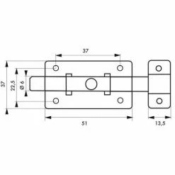 THIRARD - Verrou Pour Porte De Meuble Targette Inox Pêne Plat 50 Mm -THIRARD Soldes 31654545 2