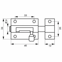 THIRARD - Verrou Pour Porte De Meuble Targette Inox Pêne Rond 38 Mm -THIRARD Soldes 31654548 2