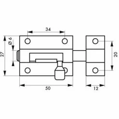THIRARD - Verrou Pour Porte De Meuble Targette Inox Pêne Rond 50 Mm -THIRARD Soldes 31654549 2