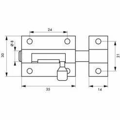 THIRARD - Verrou Pour Porte De Meuble Targette Laiton 35 Mm -THIRARD Soldes 31654552 2