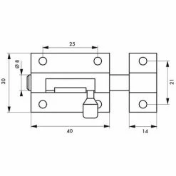 THIRARD - Verrou Pour Porte De Meuble Targette Laiton Chromé 40 Mm -THIRARD Soldes 31654559 2