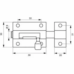 THIRARD - Verrou Pour Porte De Meuble Targette Laiton Laqué Blanc 50 Mm -THIRARD Soldes 31654571 2
