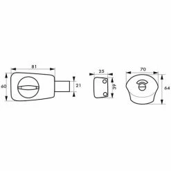 THIRARD - Verrou Pour Porte De Salle De Bain Et WC Verrou Inox Pour Wc Pour Porte De 40 Mm -THIRARD Soldes 31654631 2
