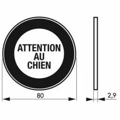 THIRARD - Plaque Signalétique Ø 80mm Attention Au Chien" Avec Adhésif" -THIRARD Soldes 31654706 3