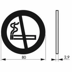 THIRARD - Plaque Signalétique Ø 80mm Défense De Fumer" Avec Adhésif" -THIRARD Soldes 31654707 3