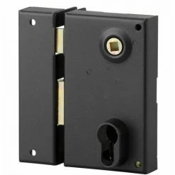 THIRARD - Boitier De Serrure Verticale En Applique Double Entrée à Fouillot Pour Entrée, Gauche, Axe 45mm, 73x125mm, Noir