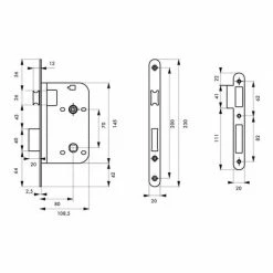 THIRARD - Serrure Encastrable à Condamnation Pour Salle De Bain Et Toilette, Axe 80mm, Bouts Ronds, Laiton Poli Verni -THIRARD Soldes 32081179 2