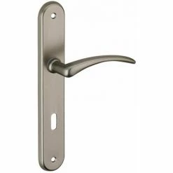 Poignée De Porte Selen, Alu Nickel Satiné, E195, à Trou Pour Clé THIRARD