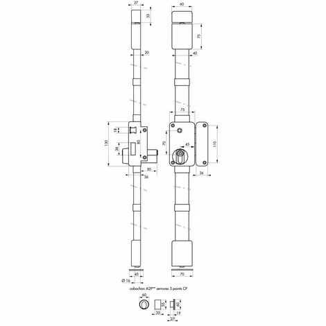 THIRARD - Serrure En Applique Beluga A2P** à Fouillot Pour Entrée, Droite, 3pts, Cobra 31x56mm, Axe 45mm, Blanc, 4 Clés 4 THIRARD - Serrure En Applique Beluga A2P** à Fouillot Pour Entrée, Droite, 3pts, Cobra 31x56mm, Axe 45mm, Blanc, 4 Clés – Image 2
