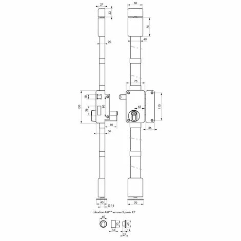 THIRARD - Serrure En Applique Beluga A2P** à Tirage Pour Entrée, Droite, 3pts, Cobra 31x56mm, Axe 45mm, Blanc, 4 Clés 4 THIRARD - Serrure En Applique Beluga A2P** à Tirage Pour Entrée, Droite, 3pts, Cobra 31x56mm, Axe 45mm, Blanc, 4 Clés – Image 2