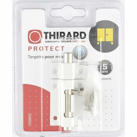 Thirard Targette à Pêne Rond THIRARD, Laiton Laqué Blanc 4 Thirard Targette à Pêne Rond THIRARD, Laiton Laqué Blanc – Image 2