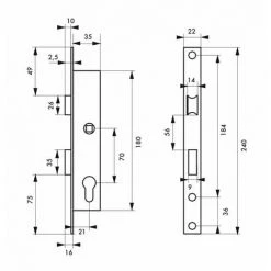 Thirard Serrure Encastrée THIRARD, à Cylindre, Axe 22 Mm -THIRARD Soldes 35530110 3