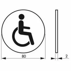 THIRARD - Plaque Signalétique Disque Signalétique Ø 80mm Handicapé Avec Adhésif -THIRARD Soldes 35646097 3