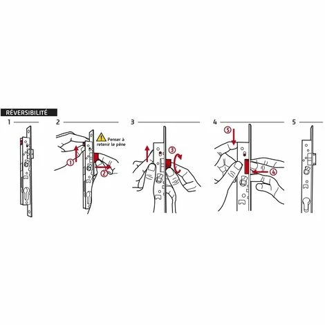 THIRARD - Garniture Serrure Encastrable à Clé + Ensemble Poignées Dionysos, Axe 40mm, Bouts Ronds, Blanc, 1 Clé 6 THIRARD - Garniture Serrure Encastrable à Clé + Ensemble Poignées Dionysos, Axe 40mm, Bouts Ronds, Blanc, 1 Clé – Image 4
