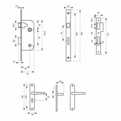 THIRARD - Garniture Serrure Encastrable à Condamnation + Ensemble Poignées Vesta, Axe 40mm, Bouts Ronds, Blanc -THIRARD Soldes 36227468 2