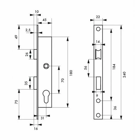 Thirard Serrure Encastrée THIRARD, à Cylindre, Axe 32 Mm 5 Thirard Serrure Encastrée THIRARD, à Cylindre, Axe 32 Mm – Image 3