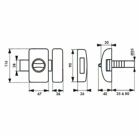 Verrou Universel à Bouton THIRARD Cylindre Languette HG5 + 3 Clés - Blanc - 00080472 - Blanc 4 Verrou Universel à Bouton THIRARD Cylindre Languette HG5 + 3 Clés - Blanc - 00080472 - Blanc – Image 2