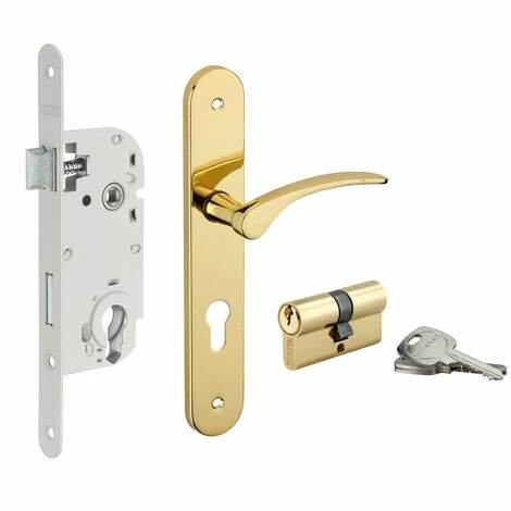 THIRARD - Serrure Encastrable à Cylindre + Poignées Dionysos, Axe 40mm, Bouts Ronds, Blanc, 3 Clés 3 THIRARD - Serrure Encastrable à Cylindre + Poignées Dionysos, Axe 40mm, Bouts Ronds, Blanc, 3 Clés