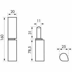 THIRARD - Charnière De Porte D'entrée à Souder, Inox, Inox, 160mm, Bague Laiton