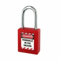 Cadenas De Consignation Rouge THIRARD Anse Inox Ø4.76 Largeur 40 Mm Avec 1 Clé Varié - 005338RD