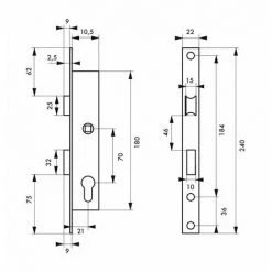 Thirard Serrure Encastrée THIRARD, à Cylindre, Axe 10.5 Mm -THIRARD Soldes 43094452 3