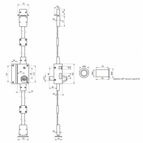 Serrure En Applique 3 Points TARGA - Cylindre Rond - Gauche - 4 Clés THIRARD 4 Serrure En Applique 3 Points TARGA - Cylindre Rond - Gauche - 4 Clés THIRARD – Image 2