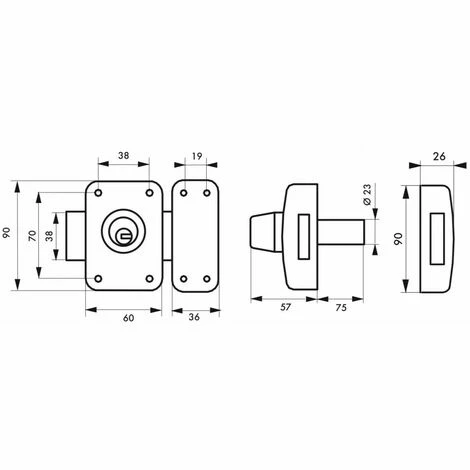 THIRARD - Verrou Pour Porte D'entrée Vitrée Transit 2 à Cylindre Double 75 Mm 4 THIRARD - Verrou Pour Porte D'entrée Vitrée Transit 2 à Cylindre Double 75 Mm – Image 2
