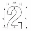 THIRARD - Plaque Signalétique Chiffre 2 Hauteur 51mm à Visser -THIRARD Soldes 48917303 1