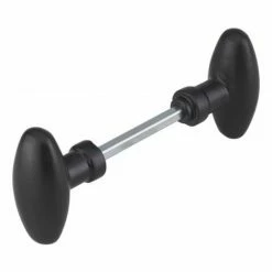 THIRARD Bouton De Grille Double Ovoïde Avec Carré Acier De 6 X 90 Mm 1 Portée Finition Noire - Noir