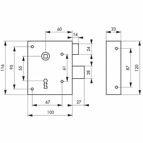 THIRARD Verticale à Fouillot Largeur 100 Mm Axe à 60 Mm 4 THIRARD Verticale à Fouillot Largeur 100 Mm Axe à 60 Mm – Image 2
