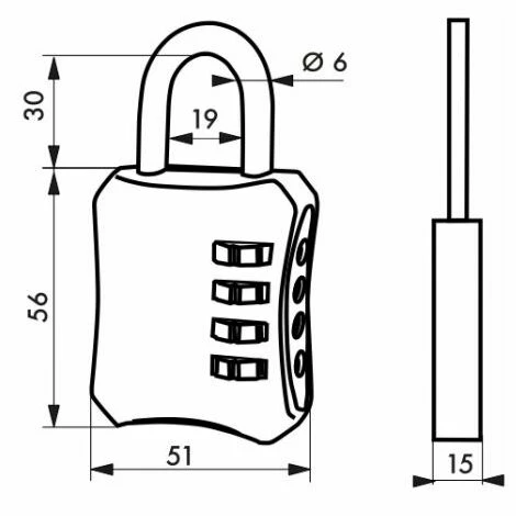 THIRARD Cadenas à Combinaison 4 Chiffres BAGGY 50 Mm 4 THIRARD Cadenas à Combinaison 4 Chiffres BAGGY 50 Mm – Image 2