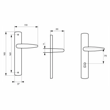 Poignée De Porte Intérieure Chrome ARES - Trou De Clé Par Thirard 4 Poignée De Porte Intérieure Chrome ARES - Trou De Clé Par Thirard – Image 2